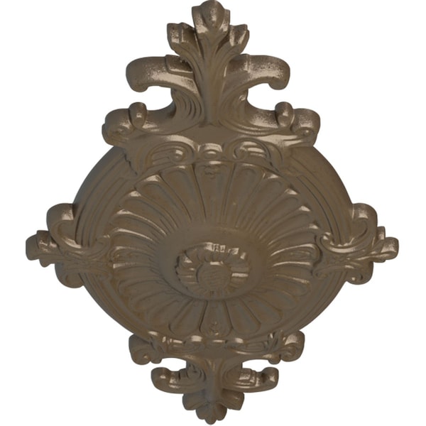 Quentin Ceiling Medallion, Hand-Painted Warm Silver, 23 1/2W X 12 1/4H X 1 1/2P